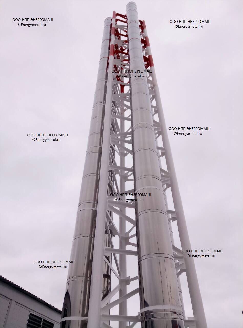 Труба дымовая многоствольная высотой 20 метров г. Екатеринбург РФ