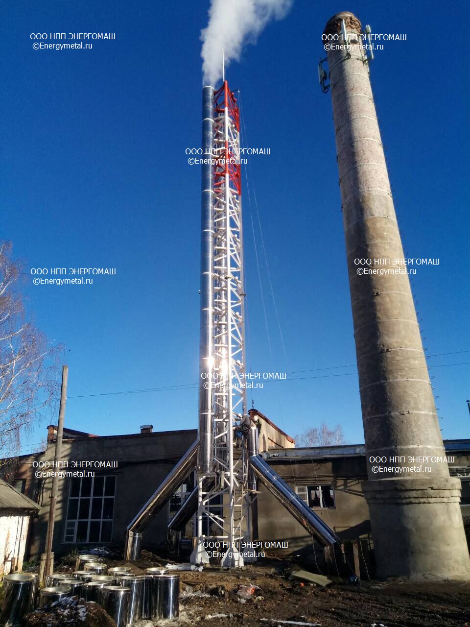 Дымовая труба, 25 метров - Ивановская область,г. Наволоки РФ.
