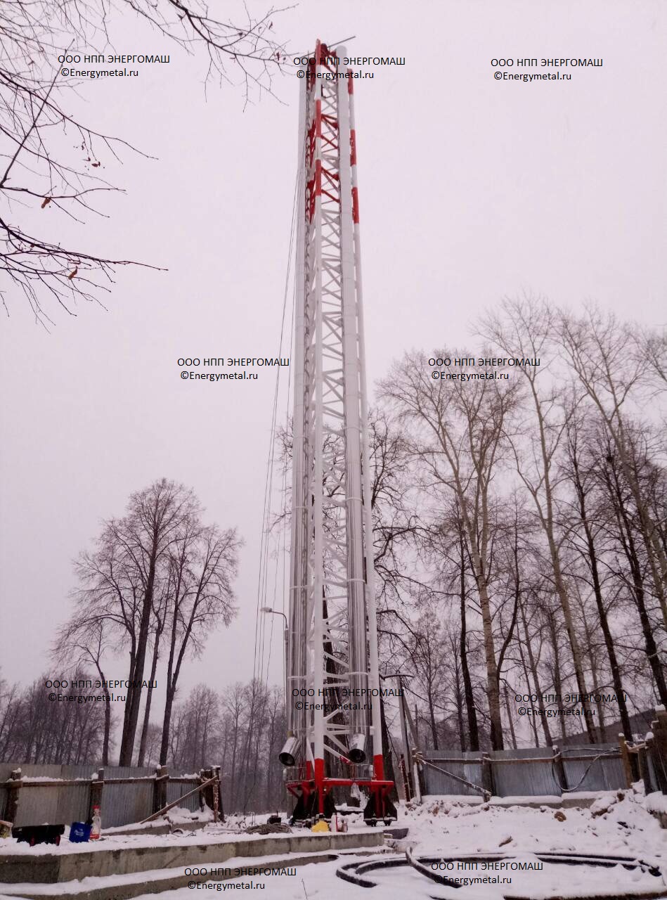 Труба дымовая многоствольная высотой 30 метров г. Пермь РФ